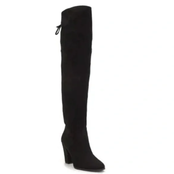 Vince Camuto Tapley Black Corset Lace Up Back Over The Knee Boot Size 5.5 - Picture 4 of 7